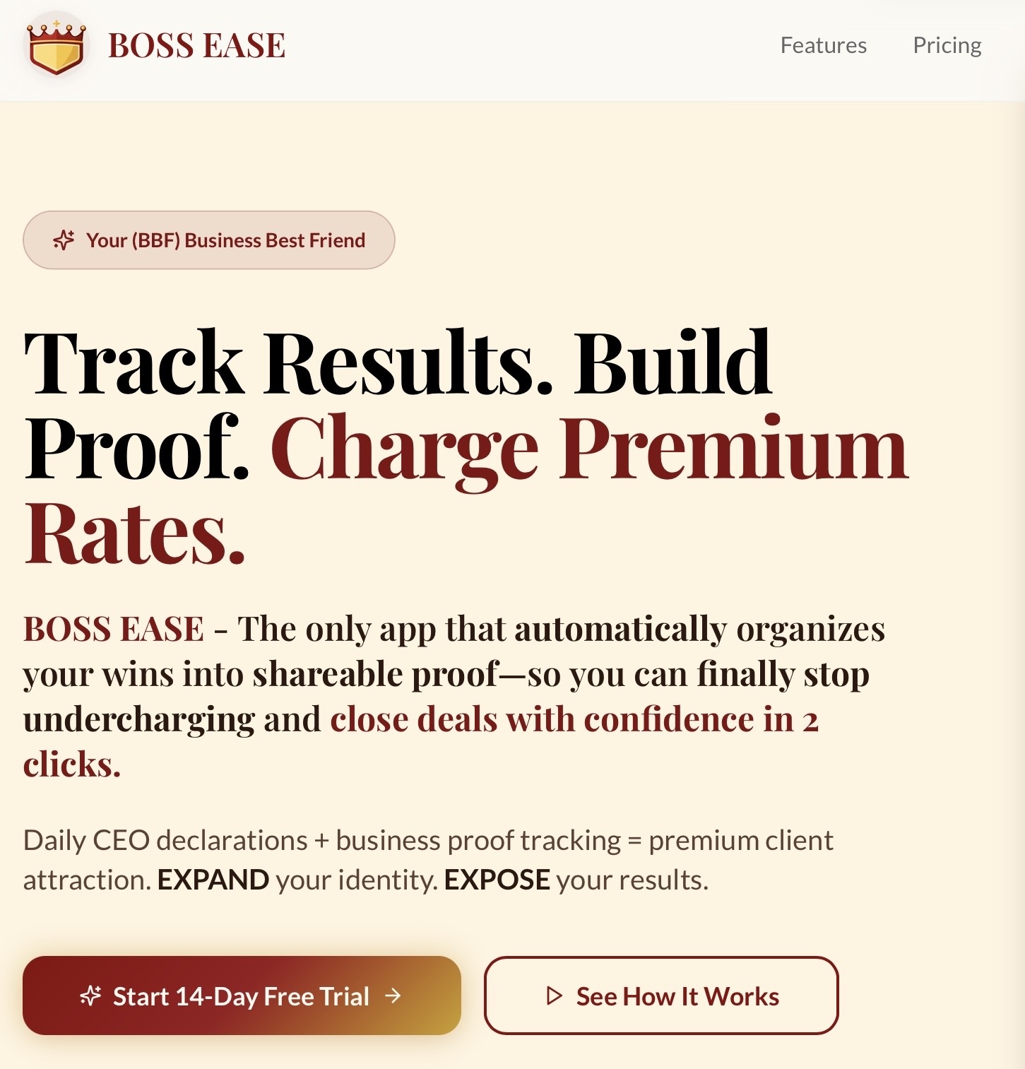 BOSS EASE platform interface
